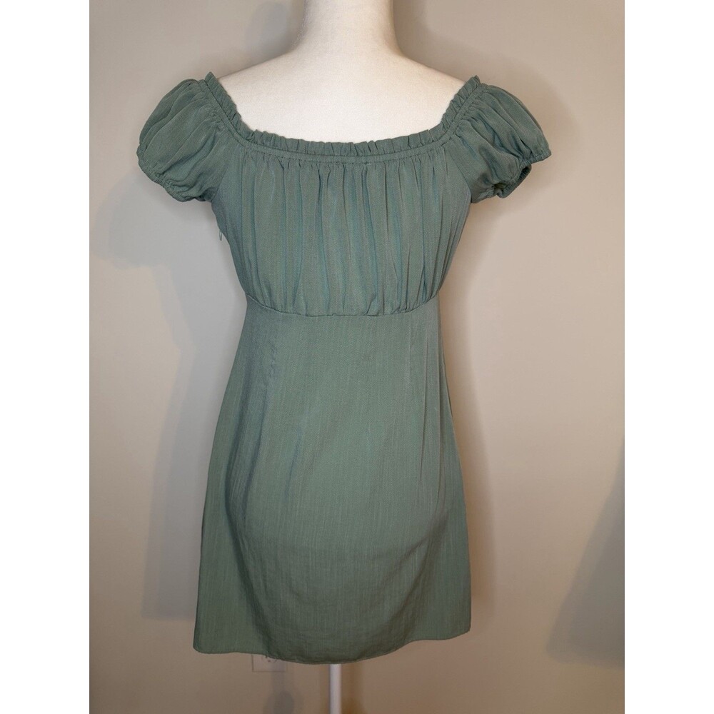 Lulus Wisteria Off Shoulder Mini Dress Sage Green Women’s Medium - Picture 5 of 8